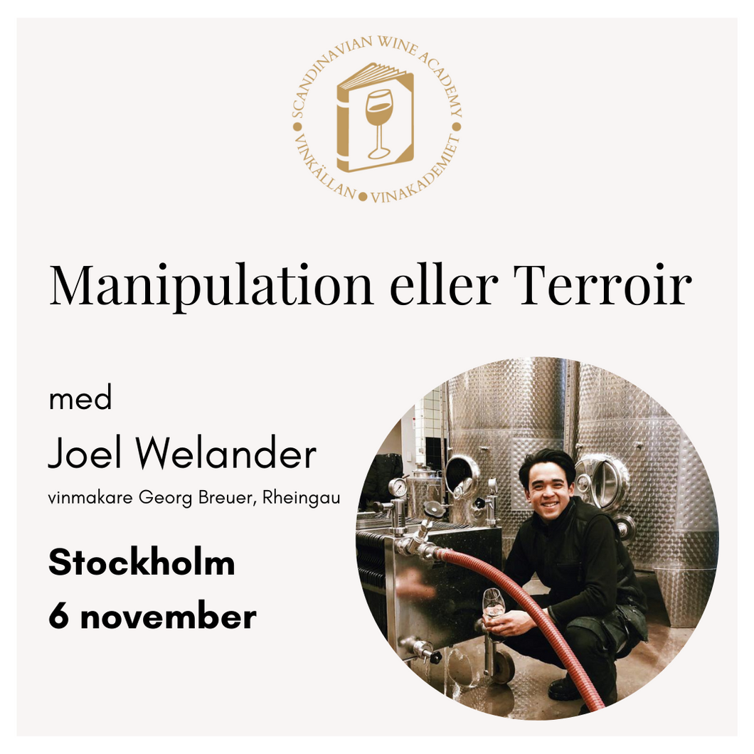 Masterclass - Manipulation eller Terroir med Joel Welander - Vinkällan Dryckesutbildningar